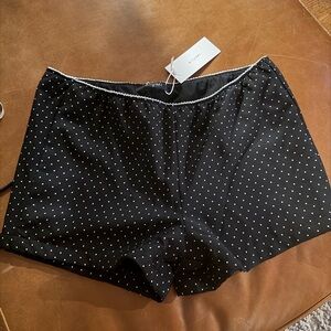 Umi Black Shorts with White Dots
